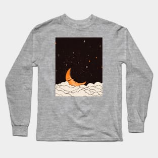 Moon Resting On Clouds Long Sleeve T-Shirt